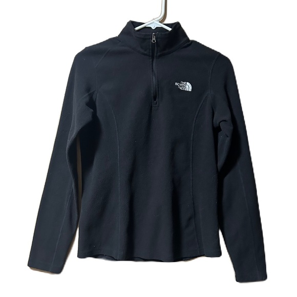 The North Face Fleece Pullover Sz Med Black Sweater Womens  1/4 Zip Sweatshirt - Picture 1 of 6